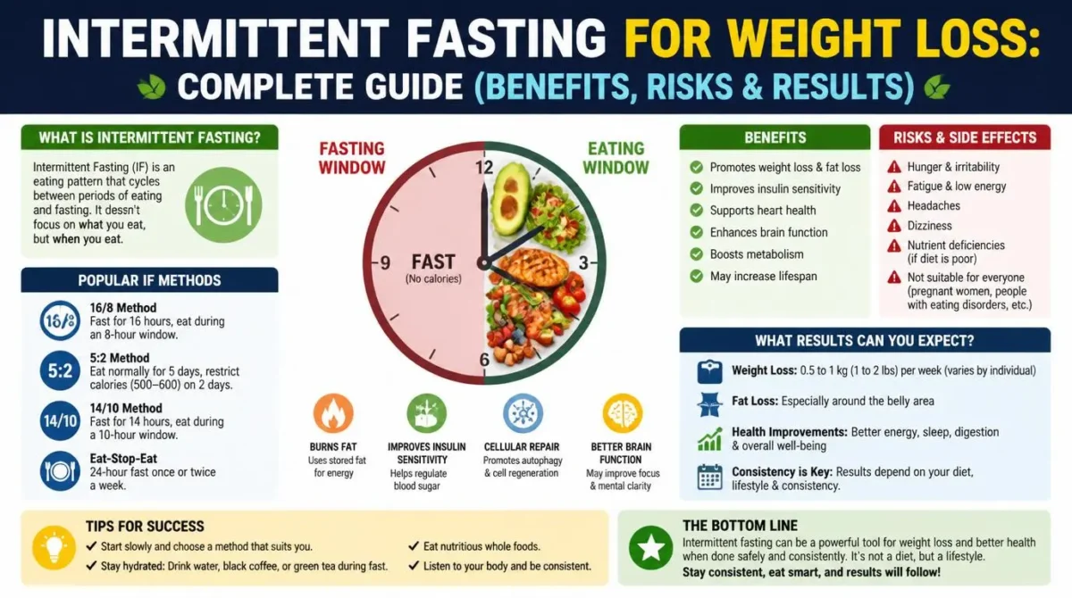 Intermittent Fasting for Weight Loss Complete Guide (Benefits, Risks & Results)
